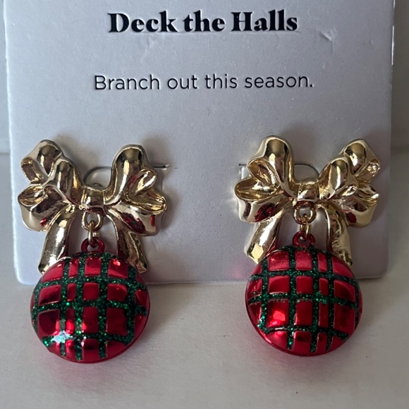 Sugarfix BaubleBar Ornament Dangle Earrings New DECK THE HALLS - Picture 2 of 5
